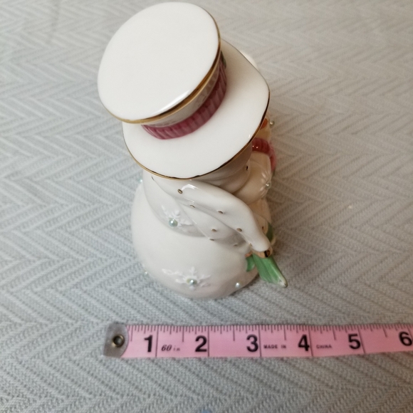 Lenox Petals & Pearls Snowman Poinsettia Christmas Stocking...